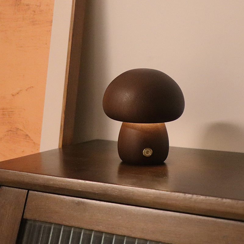 Wooden Cute Mushroom LED Light