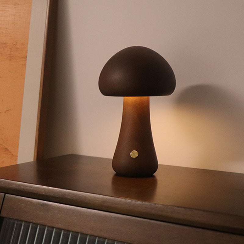 Wooden Cute Mushroom LED Light