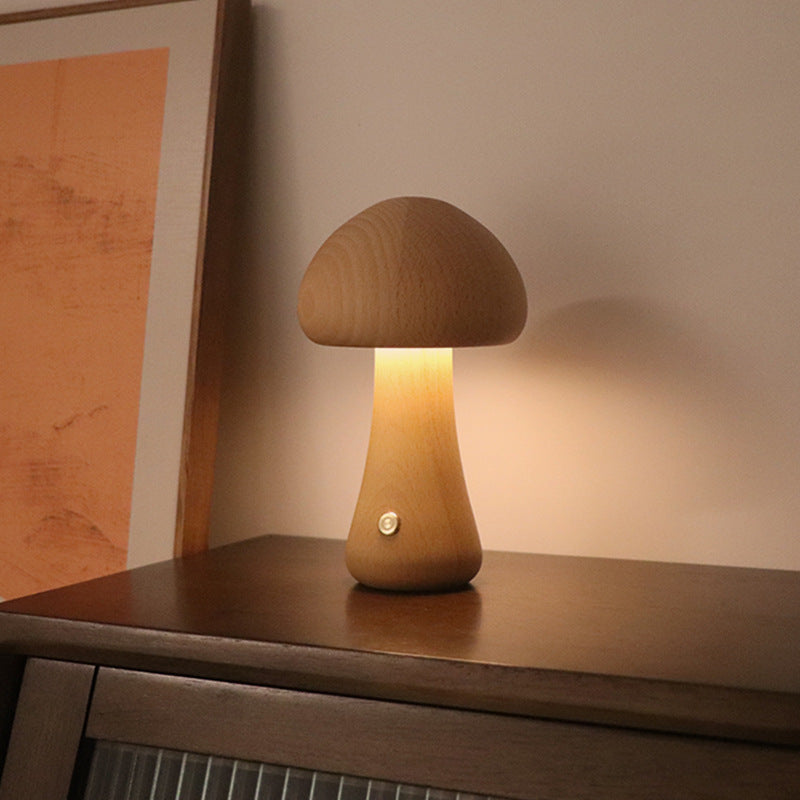 Wooden Cute Mushroom LED Light